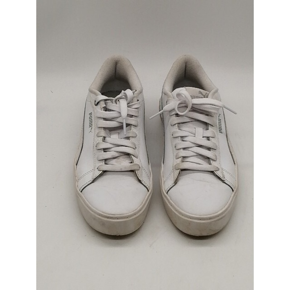 Puma Shoes Sneakers Womens Smash Platform v2 White 7.5 Leather Comfort Lace Up